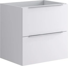 Mobile da bagno sospeso sotto lavabo L 59.5 x H 60 x P 45.5 cm bianco opaco, 2 cassetti Brera