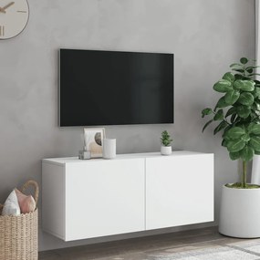 Mobile tv a parete bianco 100x30x41 cm