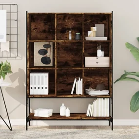 Libreria rovere fumo 102x30x141,5 cm in legno multistrato