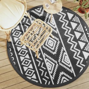Tappeto Da Esterni Arakıl Nero Ø160 Cm İn Pp /