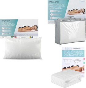 Kit singolo topper, coprimaterasso e cuscino No Stress