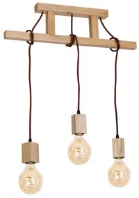 Lampadario a sospensione JACK 3xE27/40W/230V legno naturale