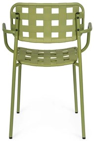 Sedie da esterno in set verdi in metallo 4 pz Clover – Bizzotto