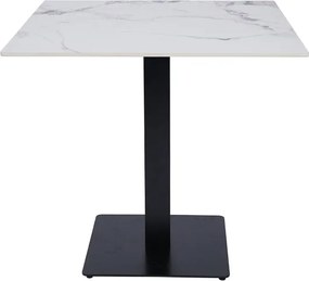 Tavolo bar pub ristorante quadrato 80x80 cm Top per esterno effetto Marmo venato H 75