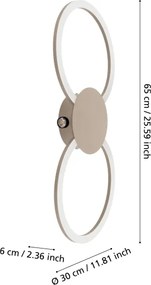 Eglo 902127 - Applique da parete LED VENTICELLO LED/20W/230V + LED/0,91W beige