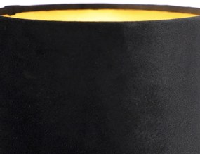 Lampada da parete intelligente nera con paralume in velluto incl. Wifi A60 - Stacca