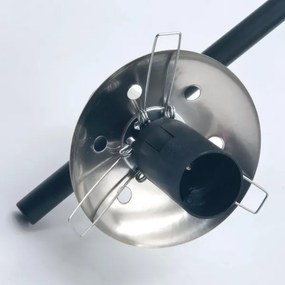 Lampadario a sospensione con supporto rigido LILOU 6xE14/5W/230V cromo opaco/fumé