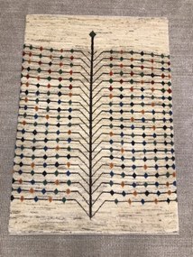 Gabbeh Tappeto 90 x 120 Beige (Iran) Annodato A Mano
