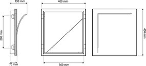 Applique da Incasso E14 FOLD Quadrata in Gesso Pitturabile
