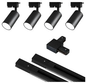 Faretto per sistema a binario 4xGU10/25W/230V 2 m nero