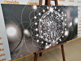 Stampa su tela – Mandala affascinante in bianco e nero