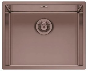 Lavello sottotop 1 vasca in inox rame PYRAMIS Astris L 40 x L 50 cm
