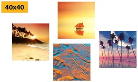Set di quadri – Mare e spiaggia in colori interessanti