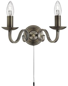 Applique Contemporanea Richmond Acciaio Ottone 2 Luci E14
