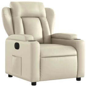 Poltrona reclinabile elettrica crema in similpelle