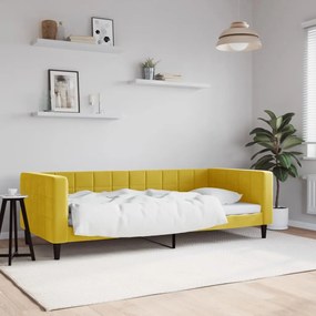 Letto Da Giorno Giallo 90x200 Cm İn Velluto /