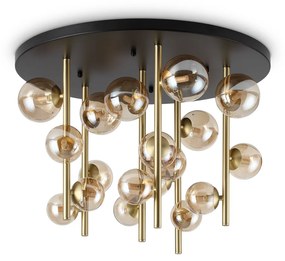 Plafoniera Contemporanea Perlage Metallo Nero 18 Luci G9 15W 3000K Ip20