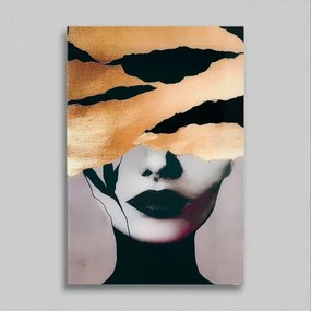 Quadro in vetro temperato 60x100 cm moderno - Donna misteriosa