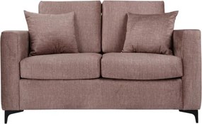 Divano 2 posti Tortora tessuto 140 cm moderno e resistente Kennedy