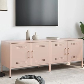 Mobili Tv 2pz Rosa 68x39x50,5 Cm İn Acciaio /