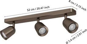 Eglo 901951 - Faretto CAMALDOLI 3xGU10/10W/230V bronzo