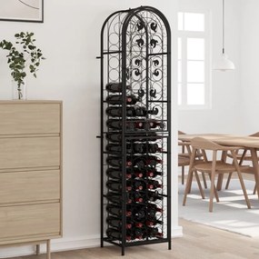Portavini Da 73 Bottiglie Nero 45x36x200cm İn Ferro Battuto /
