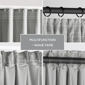 Tenda parzialmente oscurante grigia in velluto 140x245 cm Pleat – Restilo