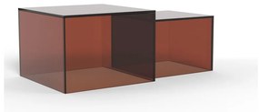 Set di tavolini da salotto marroni in vetro 2 pz 50x50 cm Dice – Actona