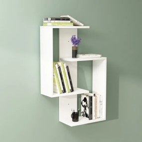 Libreria Sospesa 4 Mensole 60x20x90 Design Moderno Alain Bianca