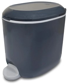 Cestino per la spazzatura in plastica grigio scuro con pedale 3,5 l – Addis