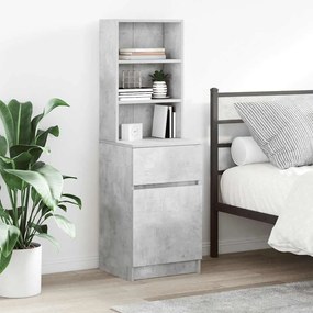 Comodino Grigio Cemento 39x35x125 Cm İn Legno Multistrato /