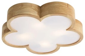 Plafoniera per bambini in legno con bianco - Lucille