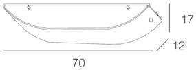 Applique Contemporanea Linear Mad Metallo E Vetro Bianco 3 Luci E27 70Cm