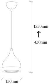 Lampada a sospensione a cavo YILDO 1xE27/40W/230V nero/rame