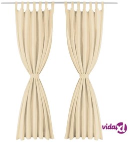 vidaXL Tende in Micro Raso 2 pz con Passanti 140x175 cm Beige