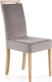 Sedia Clarion in velluto grigio/grigio miele Riviera 91