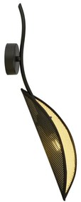 Applique da Parete in Acciaio e Tessuto LOTUS K1 Nero E14 Colore del corpo Nero e Oro