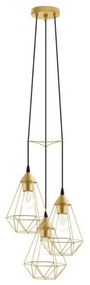 Eglo 79262 - Lampada a sospensione BYRON su cavo 3xE27/60W/230V, ottone