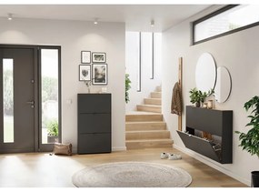 Scarpiera color antracite con ante ribaltabili 71x127x22 cm Ameca – Germania