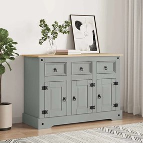Credenza Corona Grigia 112x43x78 Cm İn Legno Di Pino Messicano /
