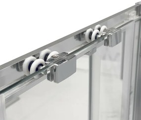 Porta doccia nicchia 140 cm scorrevole con vetro in cristallo trasparente Ted