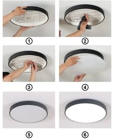 Plafoniera LED FELIZ LED/50W/230V 4000K diametro 50 cm nero