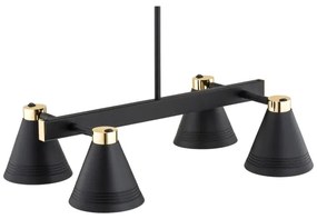 Argon 1774 - Lampadario su palo AVALONE 4xE27/15W/230V nero/oro