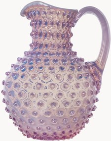 Brocca in vetro soffiato Hobnail