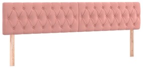 Testiera a led rosa 180x7x78/88 cm in velluto