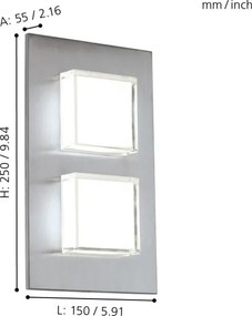 Eglo 93365 - Applique a LED da esterno PIAS 2xLED/2,5W/230V