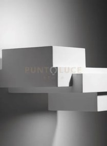 Sibari applique a parete 2 luci up/down in gesso bianco attacco gx5...
