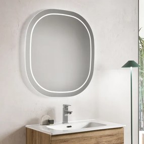 Specchio da bagno sagomato HELIOS 90 cm con LED frontale 4000K