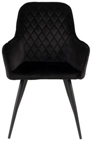 Set di sedie da pranzo nera in imbottito con braccioli 2 pz Harbo – House Nordic