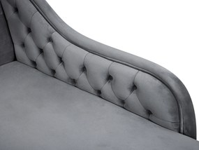 Chaise longue sinistra in velluto grigio NIMES Beliani